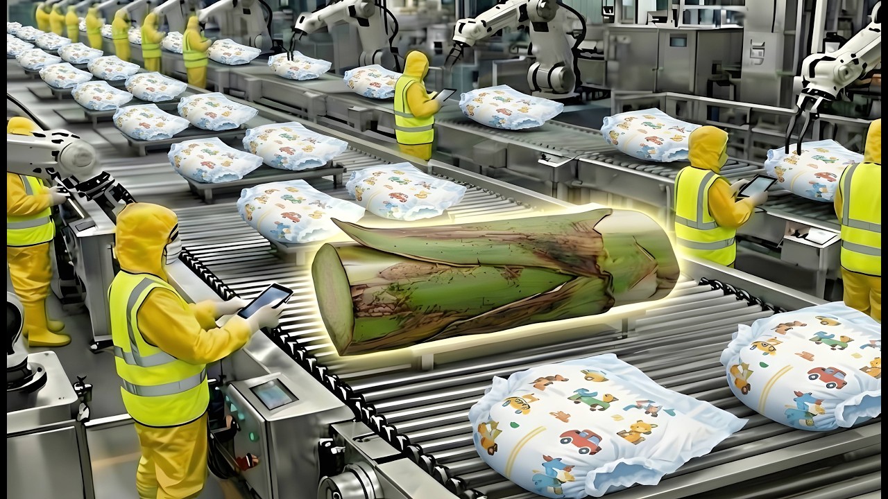 Inside the Largest Modern Banana Stem Factory — From Raw Stems to Finished Baby Diapers
