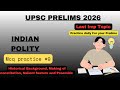 UPSC Prelims 2026 | Indian Polity Mcq Practice