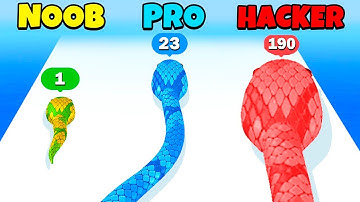 NOOB vs PRO vs HACKER in Snake Run Race Gameplay - All levels