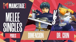 Dimension vs Dr. Grin - Melee Singles: Pools R2 - Mainstage 2021 | Marth vs Sheik