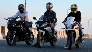 R15 V4 Vs Cbr 150r Vs R15 V2 Race  Top End Battle
