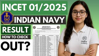 Indian Navy Incet Result 2025 Indian Navy Civilian Entrance Test Incet-012025 Result