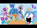 ベットでジャンプはダメ！❌ | 7話 | Five Little Cats and Dogs Jumping on the Bed | 赤ちゃんが喜ぶ動画 | キキとポップ Kikipuppup
