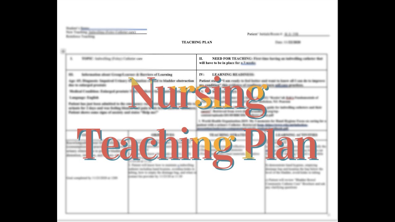 nursing teaching plan ideas