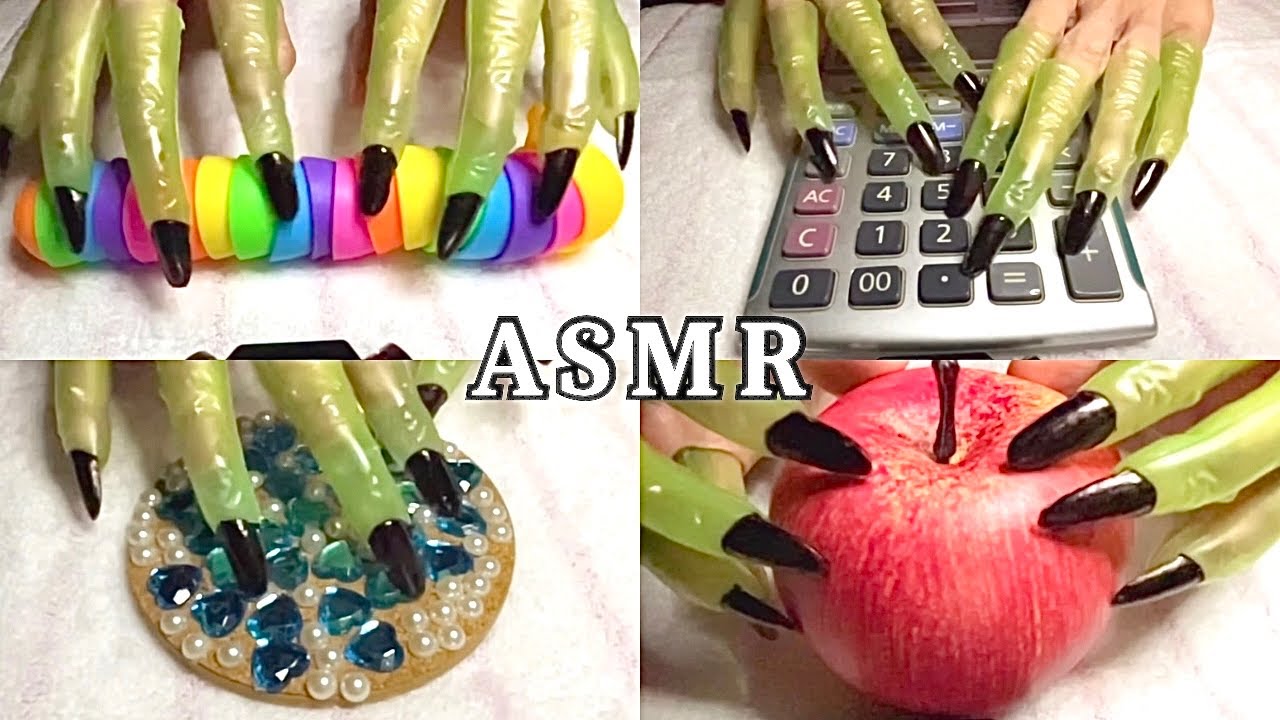 【ASMR】魔女の爪で色々な物をタッピング＆スクラッチング Sleep Triggers😴