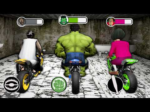 Playing as Granny, Hulk, Scary Teacher are riding motorcycles ! Gameplay Animation (fun mix 10)
