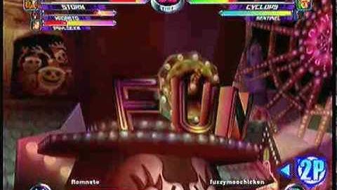 MvC2 Online (360): Brett (MSP) vs FuzzyMooChicken (Cyke/Col/Sent) 12 .:12.18.09:.