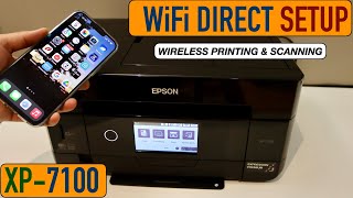 Epson XP-7100 WiFi Direct Setup, Connect To iPhone.