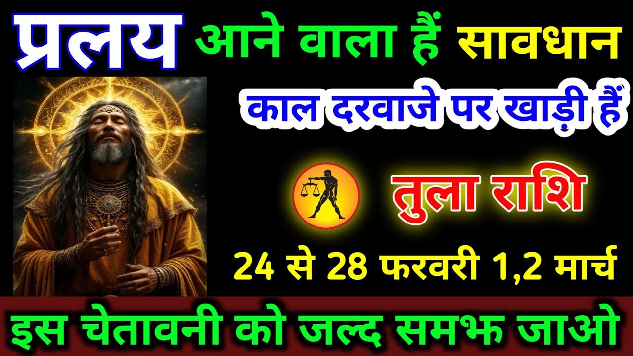 तुला राशि 24 से 28 फरवरी प्रलय आने वाला हैं सावधान काल दरवाजे पर खड़ी हैं | Tula Rashi #astrology 