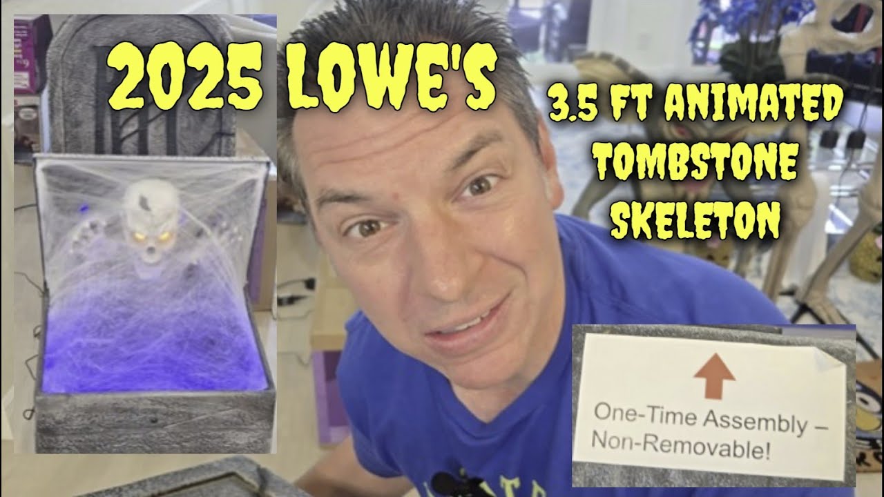 Lowes 3.5 Tombstone Animated Skeleton #loweshalloween #halloween #homedepothalloween #skeleton
