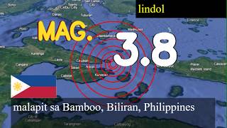 😱🚨 lindol malapit sa Bamboo, Biliran, Pilipinas live updates ngayon : 3.8 magnitude na lindol tumam