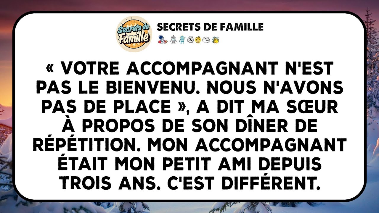 « Il N'y A Pas De Place Pour Ton Invité », M'a Dit Ma Sœur À Propos De Sa Répétition.