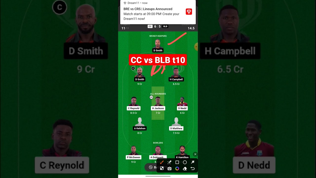 cc vs BLB dream11 prediction,cc vs BLB dream11 team today,cc vs blb  spicy t10 dream11  team today