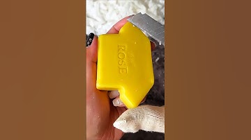 Cutting dry soap strips. #soapcarving #satisfying