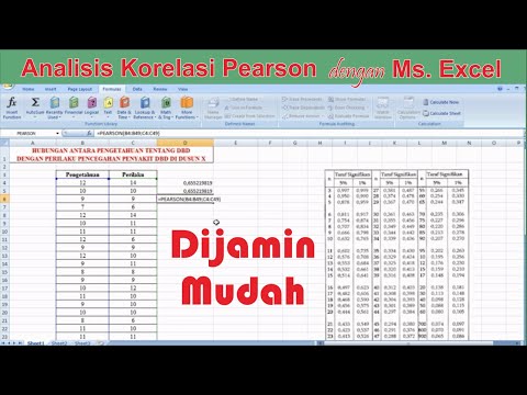 Cara Analisis Korelasi Pearson Manual dengan Excel