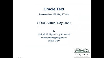 "Oracle Text : A Powerful Tool for Oracle Developers" by Niall Mc Phillips