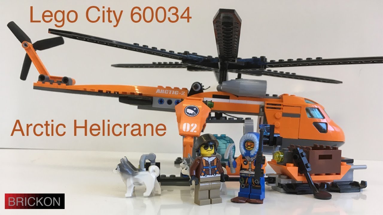 Lego City Arctic Helicrane 60034: 360 view on turntable (Lazy Susan)