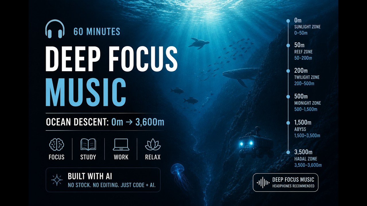 🌊 I Built This 60-Minute Ocean Descent Video with AI — Deep Focus Music ...