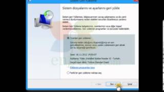 Windows 8 Windows 10 Sistem Geri Yükleme