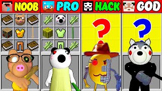 Minecraft NOOB vs PRO vs HACKER vs GOD ROBLOX PIGGY 8 Crafting Challenge (Animation)