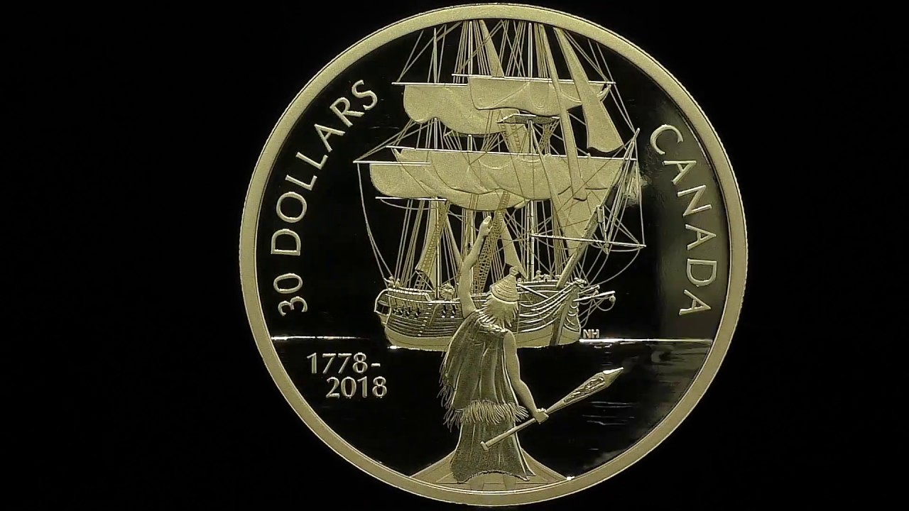 2 oz. Pure Silver Gold-Plated Coin - Captain Cook and the HMS