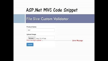File Size Custom Validator | ASP.Net MVC