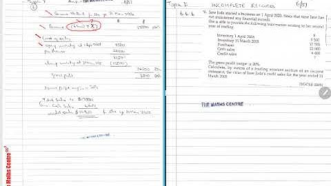 Incomplete records - IGCSE Accounting 0452