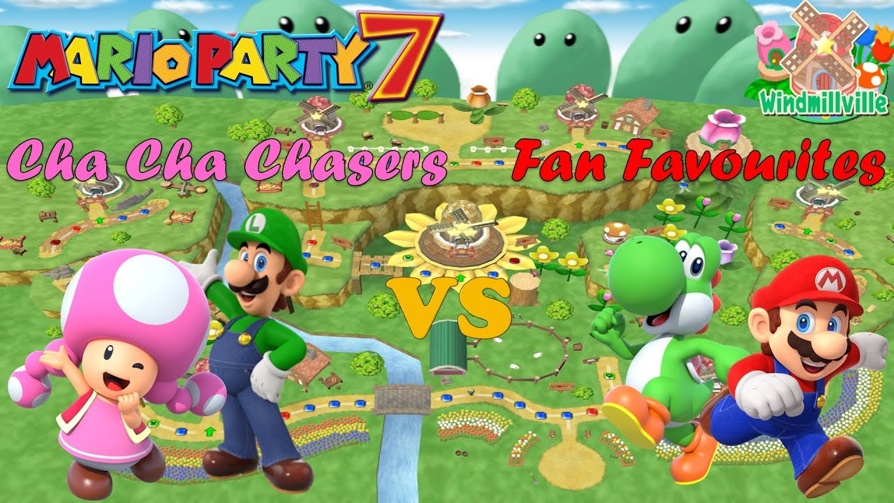 Mario Party 7 - Toadette & Luigi vs Mario & Yoshi - Windmillville - YouTube