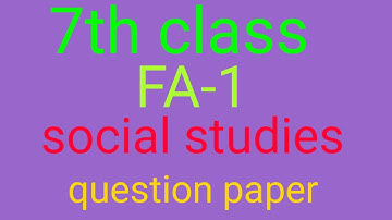 7th class FA-1 social studies question paper