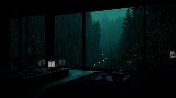 Calming Forest Rain (No Ads) 🌧 | Dark Bedroom Ambience for Deep Sleep & Relaxation