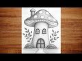 Unique Mashroom House Drawing | Beautiful Pencil Sketch Drawing | Pencil Drawing for Beginners