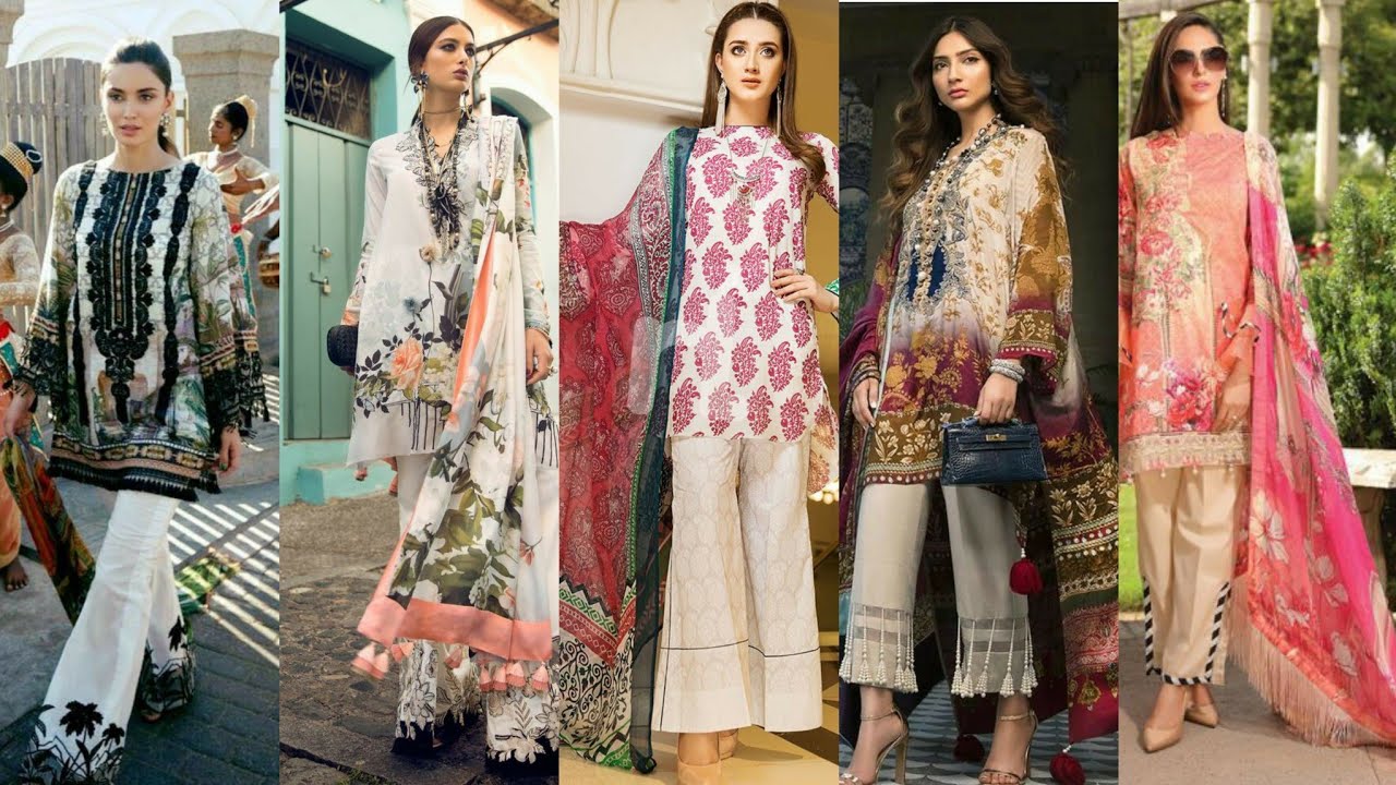 Stylish and Branded Look like three piece Dresses Designs Specially For summer Season and Eid wear