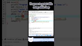 Program to print table from while loop| use of while loop| c programm|  begin programming with easy.