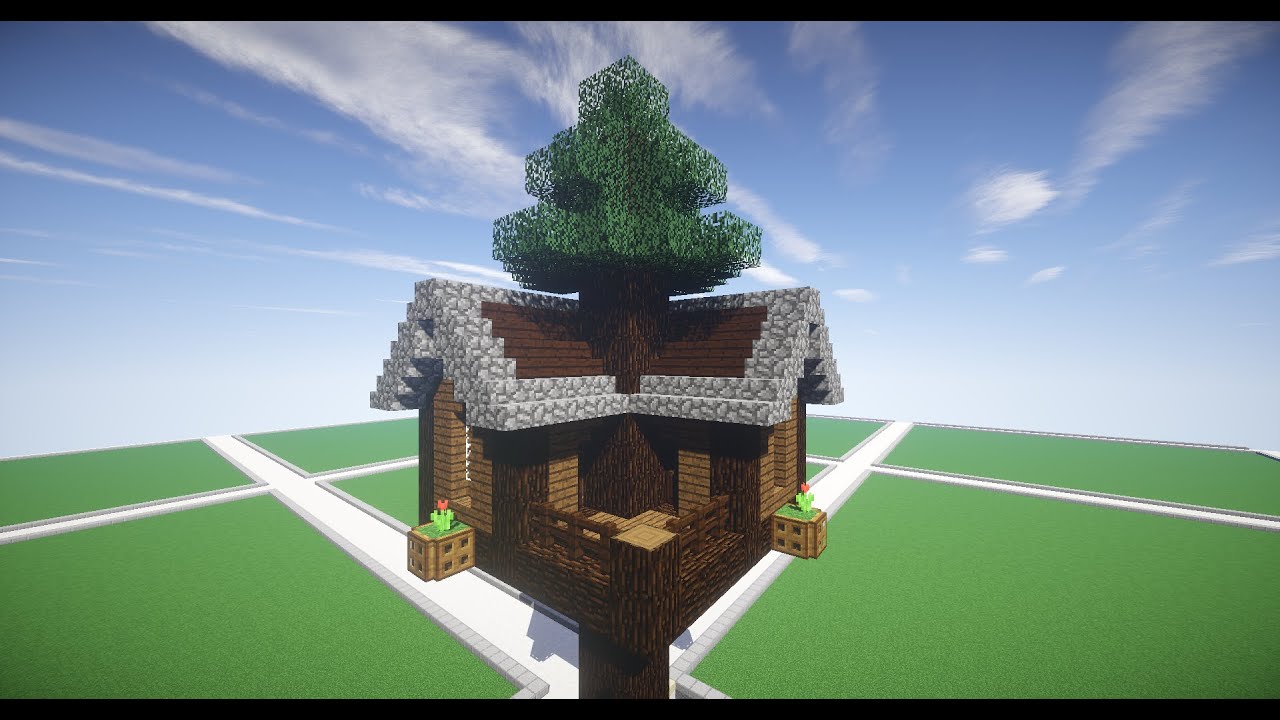 How to Build a Spruce TreeHouse in Minecraft - YouTube