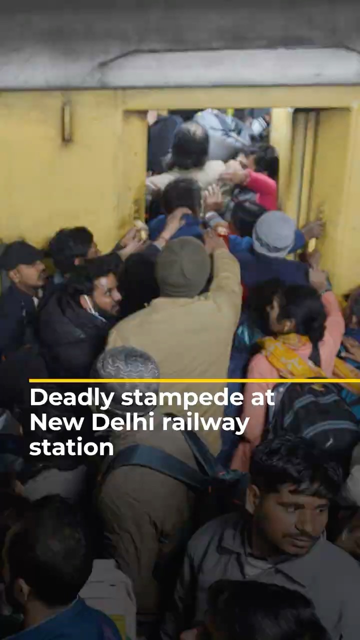 Stampede at New Delhi railway station kills at least 18 people | AJ#shorts