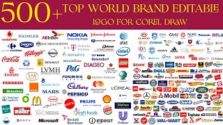 500  Top World Brand Editable Logo Pack Download For Corel Draw |English| |Corel Draw Tutorial|