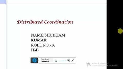 Distributed coordination