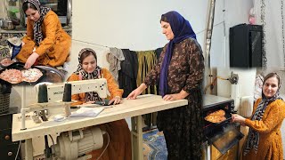 The tailor's kind hand next to Maryam; a smile and homemade pizza