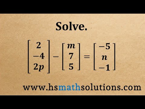 Solving a Matrix Equation with Subtraction and Equivalent Matrices (Example)