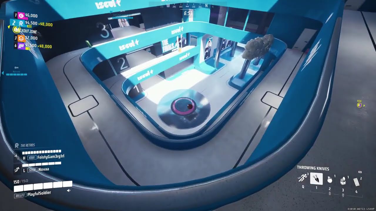 throwing knife montage (The Finals)