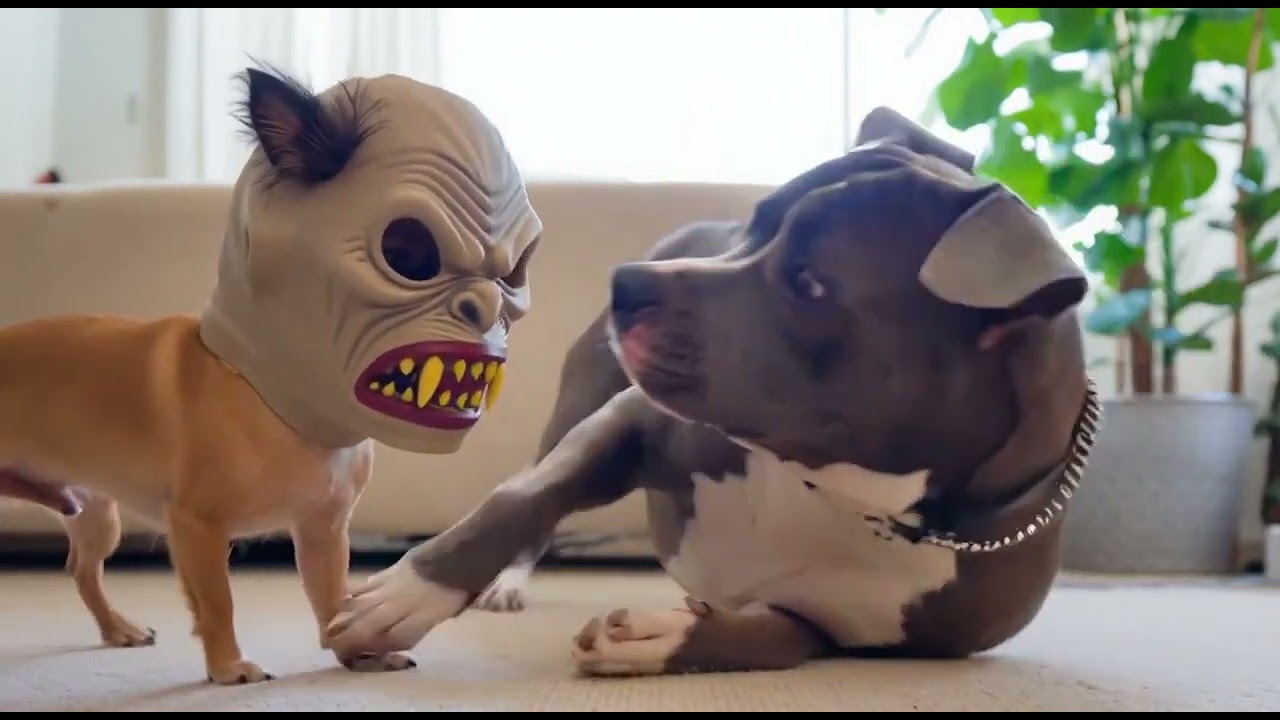 Small Dog Pulls Scary Prank on Big Dog 😭🐶