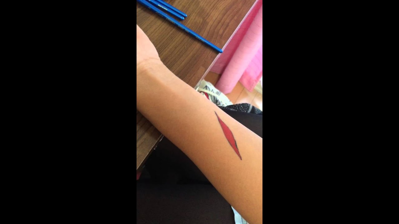 ハロウィン ボディペイント 傷メイク 書き方 Youtube