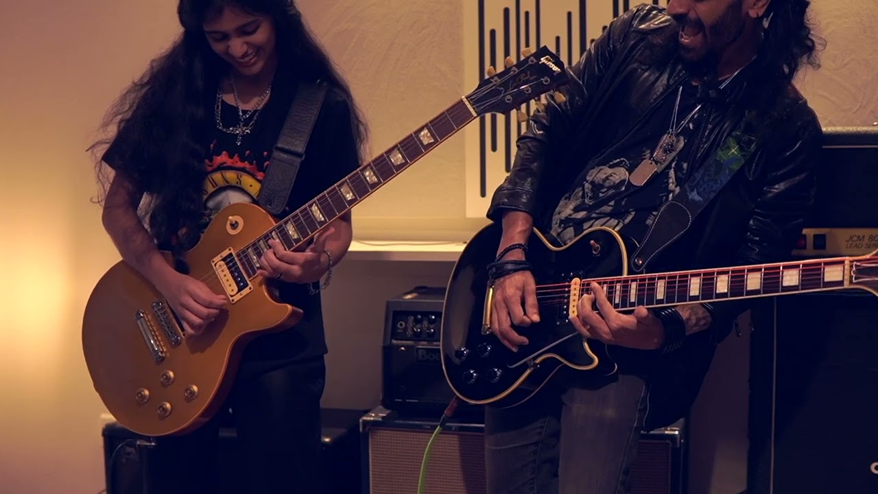 Dad & Daughter harmonise November Rain Solo - Slash - Guns n Roses - Chandresh Kudwa & Eva Kudwa