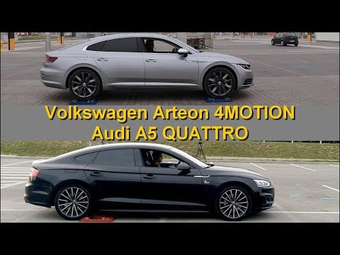 SLIP TEST - 4Motion vs Quattro - Volkswagen Arteon vs Audi A5 - @4x4.tests.on.rollers