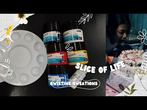 slice of life 🎂 unboxing mont marte acrylic paint, other art materials, birthday celebration vlog 2