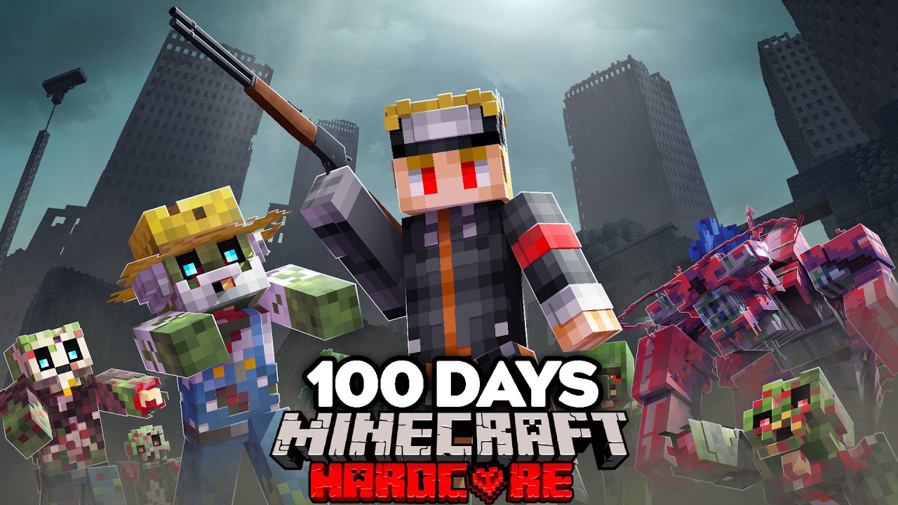 I Survived 100 Days in a Zombie Apocalypse in Minecraft Hardcore!