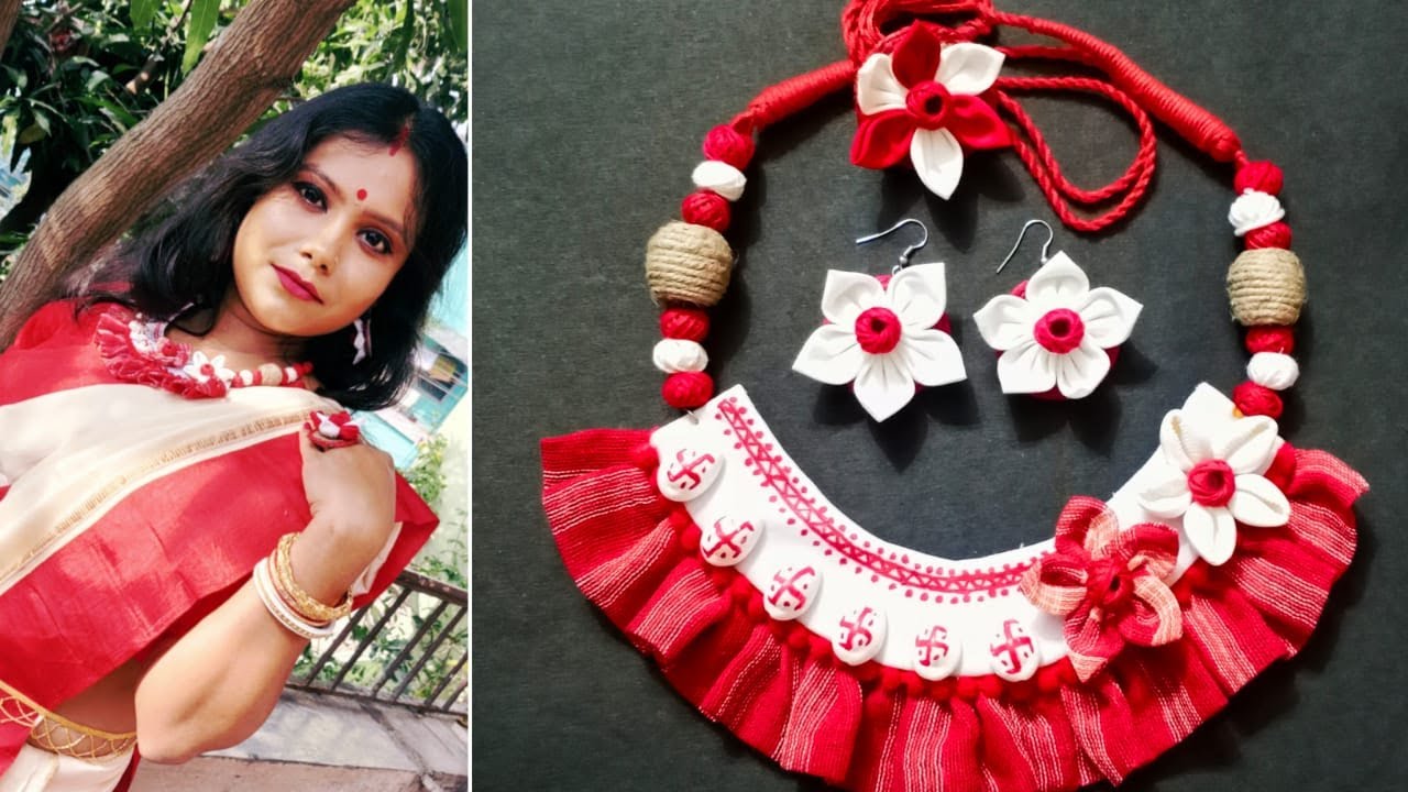 DIY Fabric Necklace || How To Make Fabric Necklace At Home || How To ...