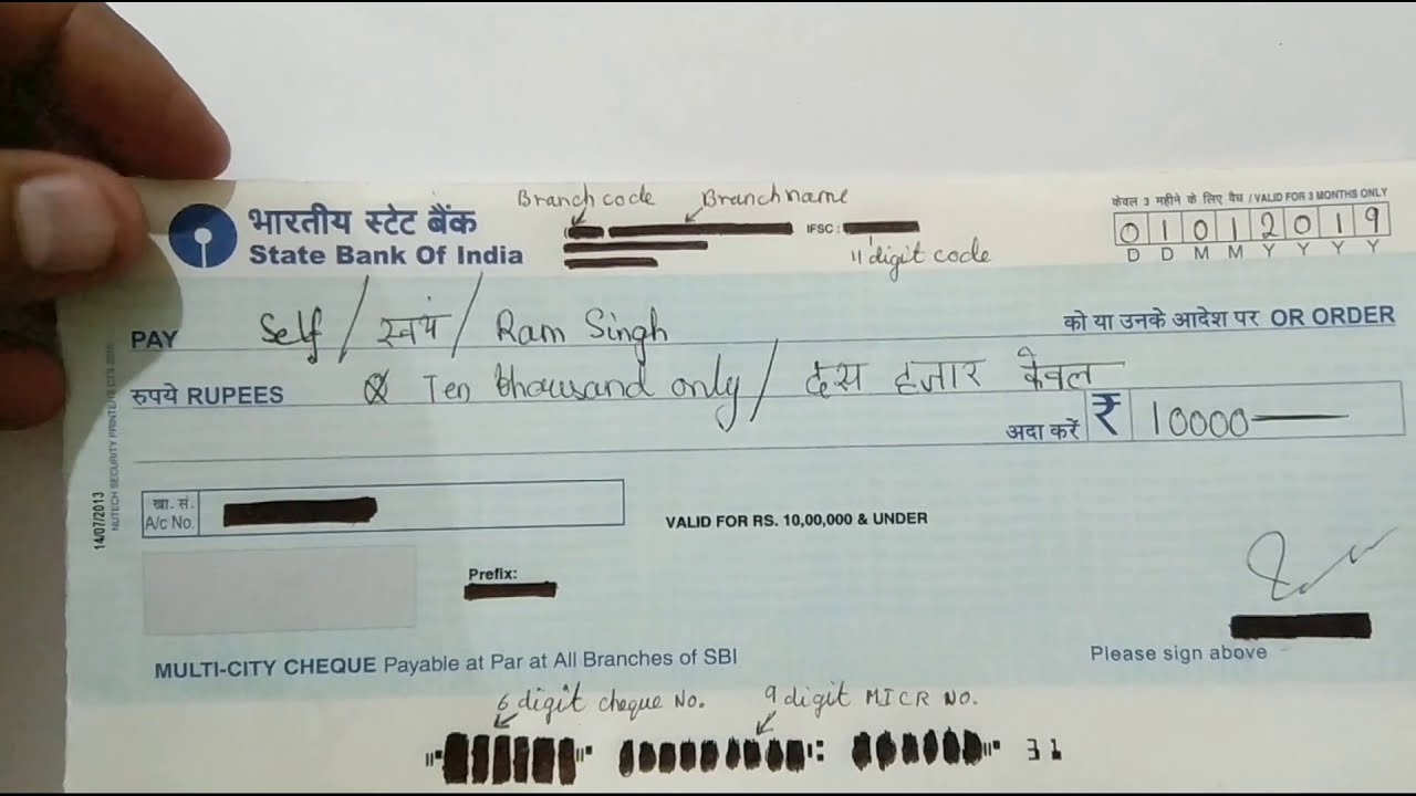 How to fill a cheque in english  How to fill cheque  How to