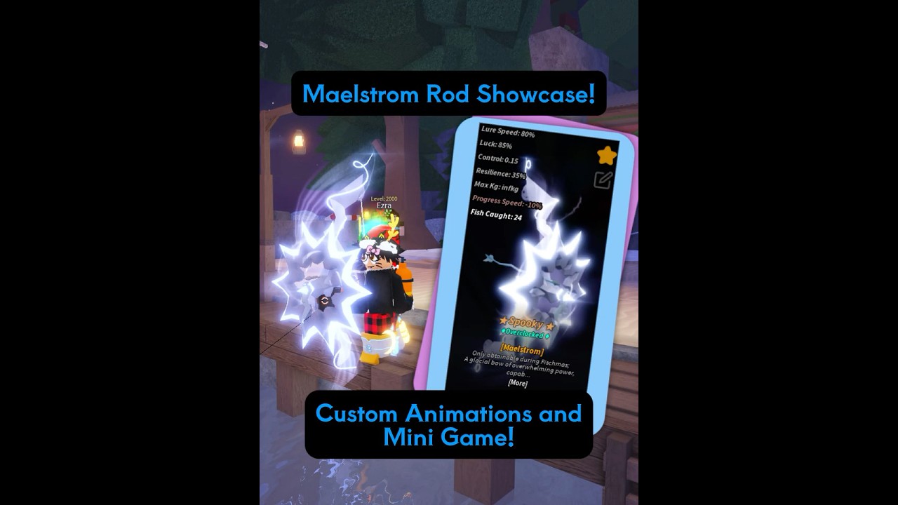 Showcase on Maelstrom rod + Custom Animations & MiniGame! Pt.2 #fisch  #fischroblox #roblox #showcase - YouTube