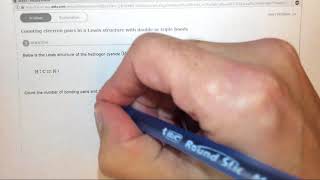 9.1b Counting electron pairs in a Lewis structure with double or triple bonds